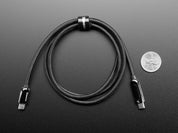 USB C to USB C Cable w/ 100W Watt Display - 1 meter Black Woven