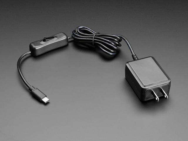 Vertical Wall Power Supply with USB C - 5V 3A Output and Switch