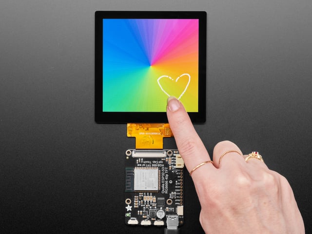 Square RGB TTL TFT Display - 4" 480x480 - With Capacitive Touch