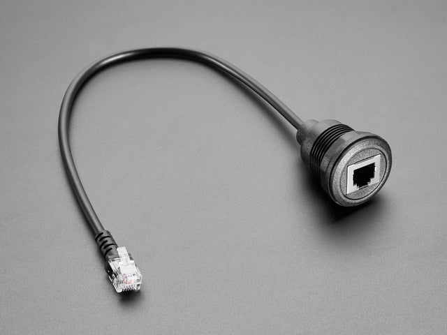 RJ-12 or RJ-11 Telephone Round Panel Mount Extension Cable