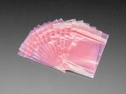 Small Pink Anti-Static Zip Top Bag - 2" x 3" - 100 Pack