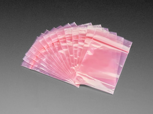 Small Pink Anti-Static Zip Top Bag - 2" x 3" - 100 Pack