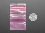 Small Pink Anti-Static Zip Top Bag - 2" x 3" - 100 Pack