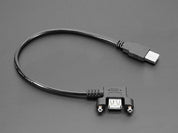 Panel Mount USB Cable - USB A Plug to USB A Right Angle Socket