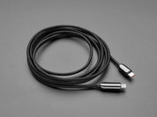 USB C to USB C Cable w/ 100W Watt Display - 2 meter Black Woven