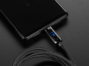 USB C to USB C Cable w/ 100W Watt Display - 2 meter Black Woven