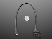 USB C Small Round Panel Mount Extension Cable