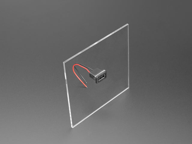 Snap-In Panel Mount Cable - USB-A Socket to 2 Wires