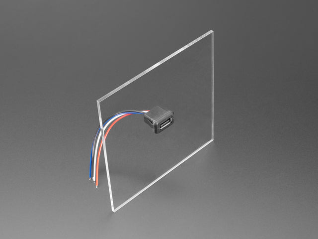 Snap-In Panel Mount Cable - USB Type A Socket to 4 Wires