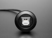 Round Panel Mount USB Cable - USB-B Socket to USB-C Plug