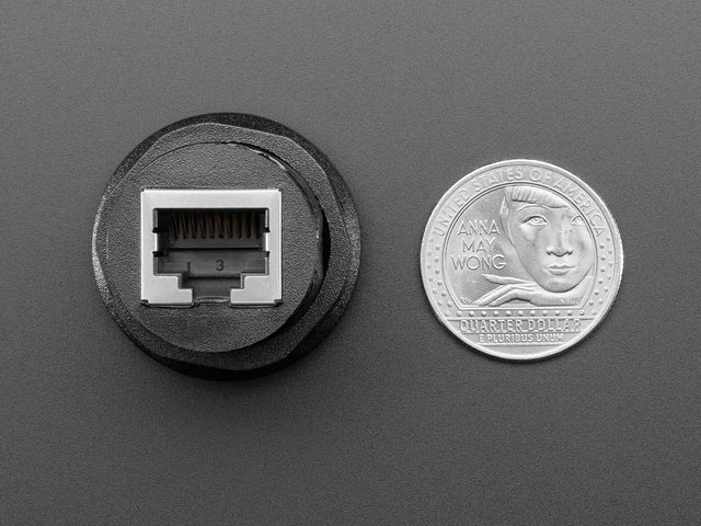 RJ-50 (10P10C) Round Panel Mount Adapter Plug