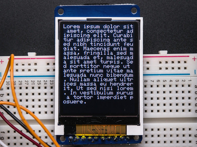 1.8" SPI TFT display, 160x128 18-bit color - ST7735R driver