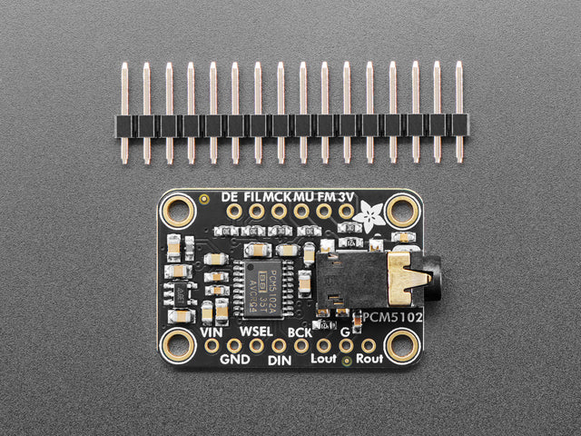 Adafruit PCM5102 I2S DAC with Line Level Output - 112dB SNR