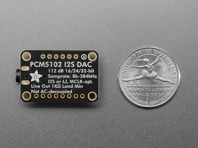 Adafruit PCM5102 I2S DAC with Line Level Output - 112dB SNR