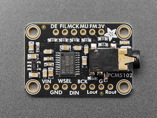 Adafruit PCM5102 I2S DAC with Line Level Output - 112dB SNR
