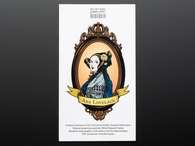 Ada Lovelace, large, oval, color - Sticker!