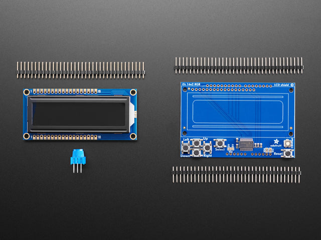 RGB LCD Shield Kit w/ 16x2 Character Display - Only 2 pins used!