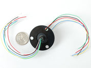 Slip Ring with Flange - 22mm diameter, 6 wires, max 240V @ 2A