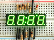 Green 7-segment clock display - 0.39" digit height