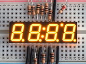 Yellow 7-segment clock display - 0.39" digit height