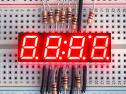 Red 7-segment clock display - 0.39" digit height