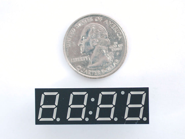 Red 7-segment clock display - 0.39" digit height