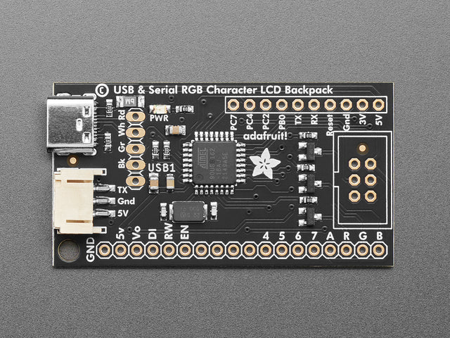 Adafruit USB + Serial LCD Backpack Add-On with Cable