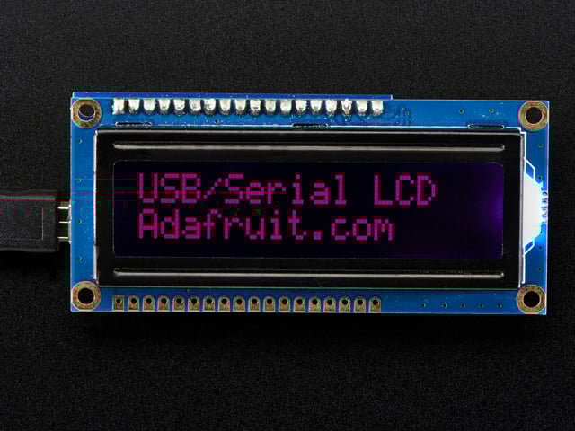 USB + Serial Backpack Kit with 16x2  RGB backlight negative LCD