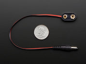9V battery clip with  5.5mm/2.1mm plug