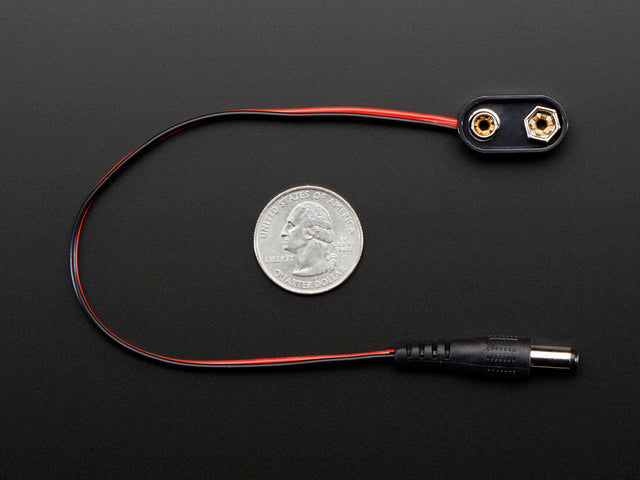 9V battery clip with  5.5mm/2.1mm plug