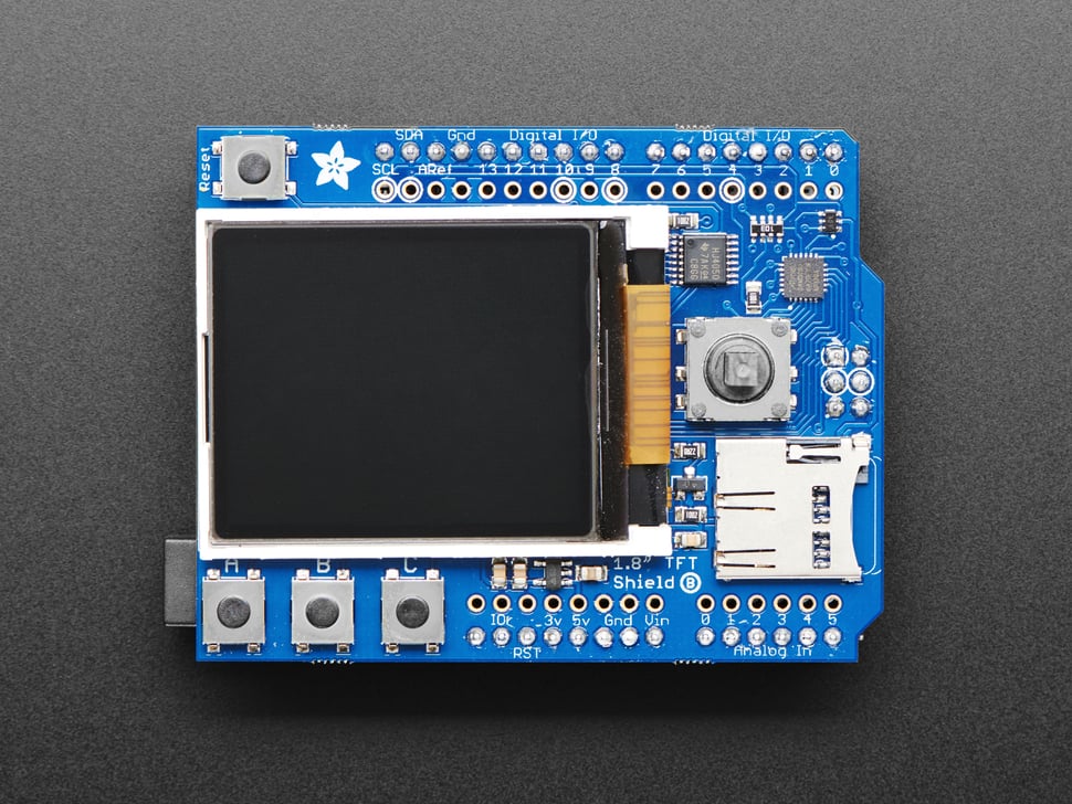 Adafruit 1.8" Color TFT Shield w/microSD and Joystick