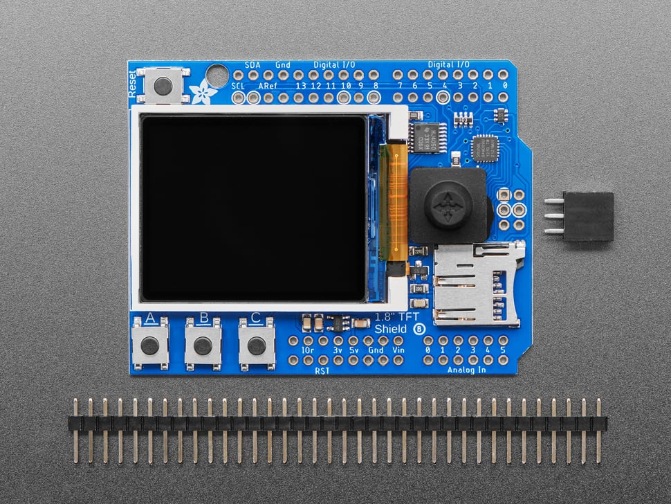 Adafruit 1.8" Color TFT Shield w/microSD and Joystick