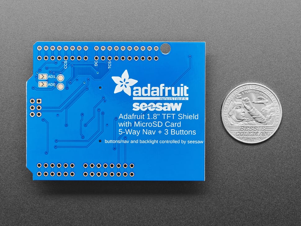 Adafruit 1.8" Color TFT Shield w/microSD and Joystick