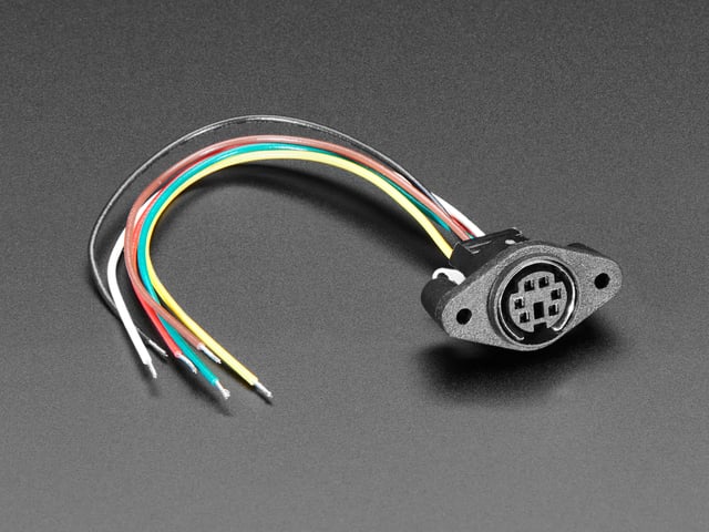 PS/2 Wired Connector - Panel Mount MiniDIN-6