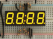 Yellow 7-segment clock display - 0.56" digit height