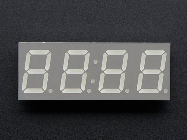 Yellow 7-segment clock display - 0.56" digit height