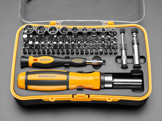 65 Piece Ratchet Screwdriver and Tool Bit Set