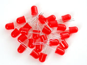 Diffused Red 10mm LED (25 pack)