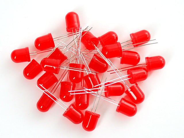 Diffused Red 10mm LED (25 pack)