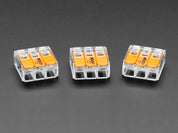 Snap-action 3-Wire Block Connector (12-24 AWG) - Pack of 3