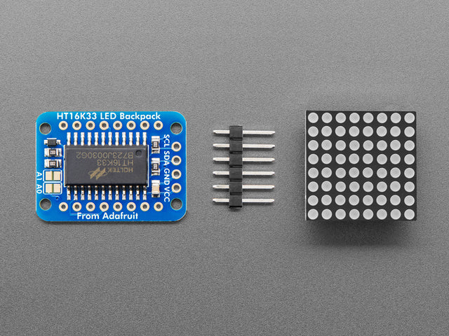 Adafruit Mini 0.8" 8x8 LED Matrix w/I2C Backpack - Yellow-Green