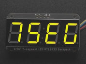 Adafruit 0.56" 4-Digit 7-Segment Display w/I2C Backpack - Yellow