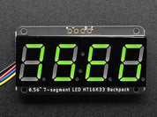 Adafruit 0.56" 4-Digit 7-Segment Display w/ I2C Backpack - Green