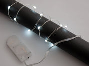 Wire Light LED Strand - 10 Cool White LEDs + Coin Cell Holder