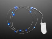 Wire Light LED Strand - 10 Blue LEDs + Coin Cell Holder