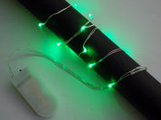 Wire Light LED Strand - 10 Green LEDs + Coin Cell Holder