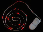 Wire Light LED Strand - 10 Red LEDs + Coin Cell Holder