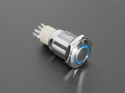 Rugged Metal On/Off Switch with Blue LED Ring