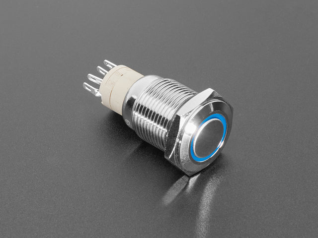 Rugged Metal On/Off Switch with Blue LED Ring
