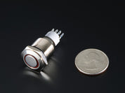 Rugged Metal On/Off Switch with Red LED Ring